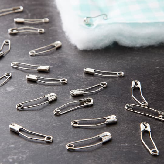 12 Packs: 300 ct. (3,600 total) 1 1/16" Curved Safety Pins by Loops & Threads™